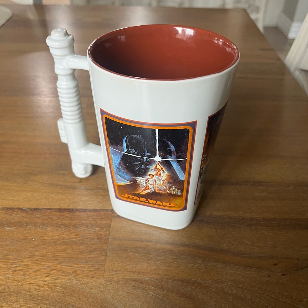 Disneyland Star Wars Trilogy Mug w/ Lightsaber Hilt Handle